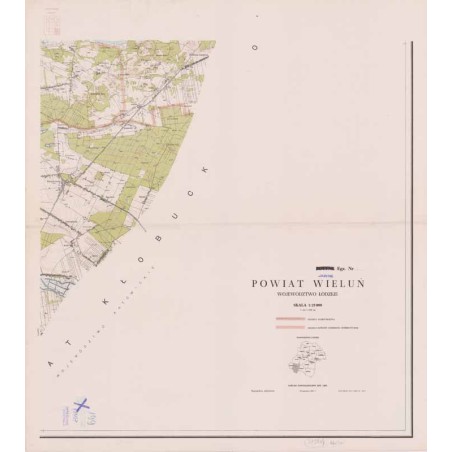 Powiat Wieluń. Województwo łódzkie. Skala 1:25 000 (mapa w 9 arkuszach 1963)
