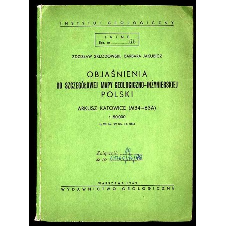 Objaśnienia do szczegółowej mapy geologiczno-inżynierskiej Polski. Arkusz Katowice (M34 - 63A) 1:50.000