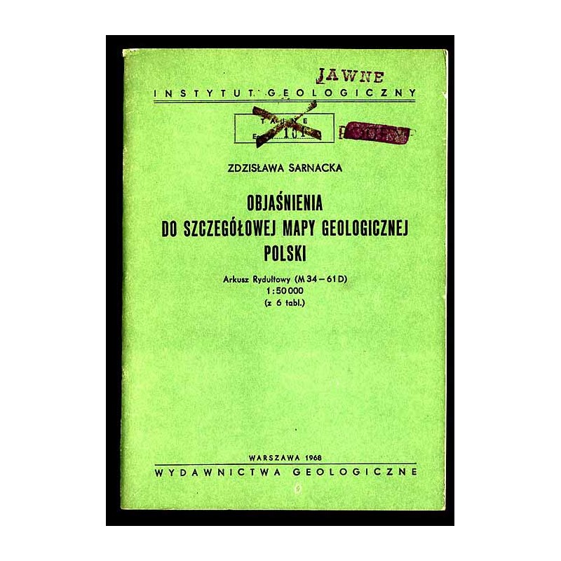 Objaśnienia do szczegółowej mapy geologicznej Polski. Arkusz Rydułtowy (M 34 - 61 D) 1:50.000