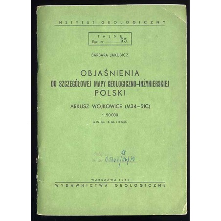 Objaśnienia do szczegółowej mapy geologiczno-inżynierskiej Polski. Arkusz Wojkowice (M34-51C) 1:50 000
