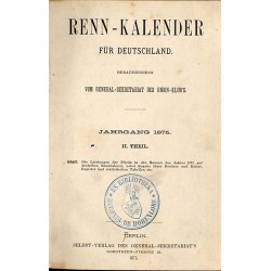 Renn-Kalender für Deutschland. Jahrgang 1875. 2. Theil
