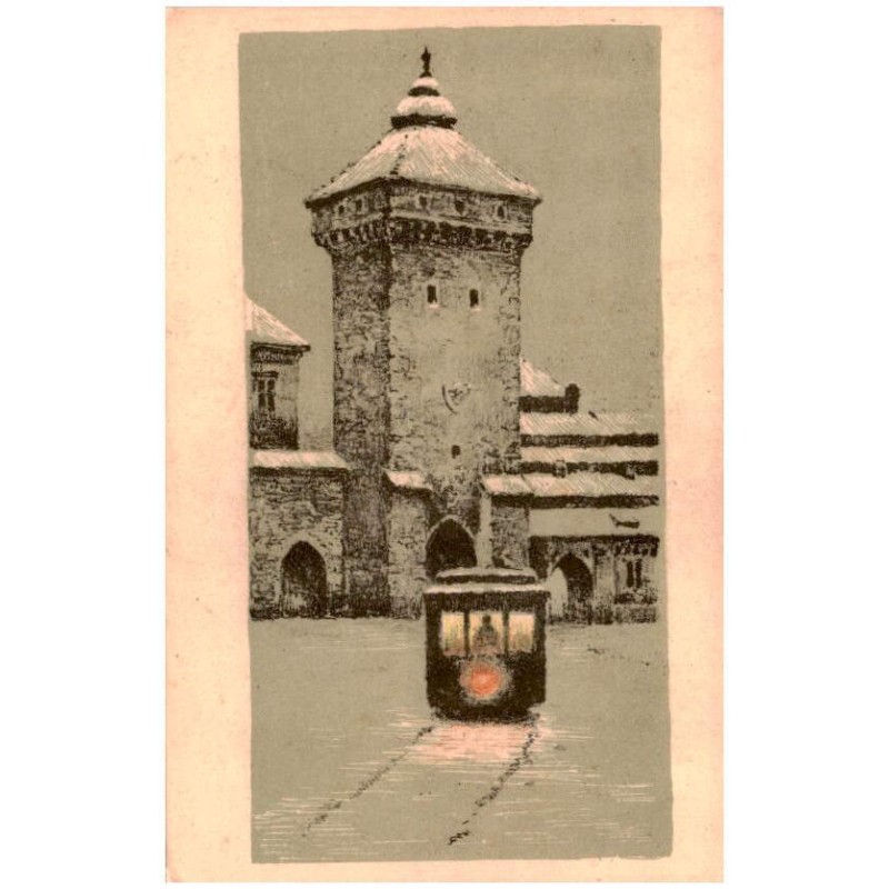 A. Setkowicz. Autolitografja. Kraków, Brama Florjańska