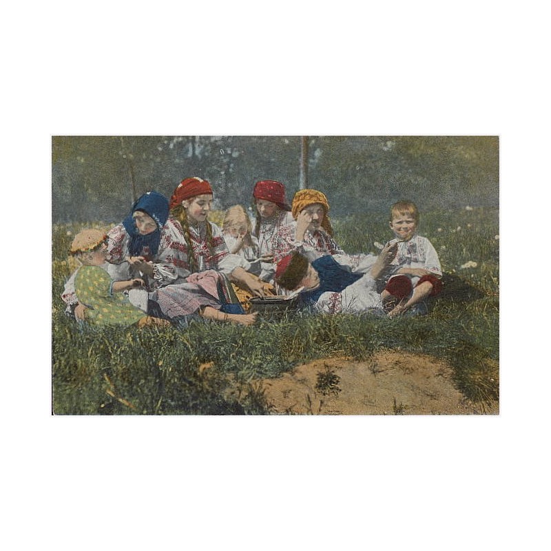 Typy ukraińskie / Укpaїнcькi типи. Ukrainische - ruthenischen Typen. Die Mahlzeit im Freien