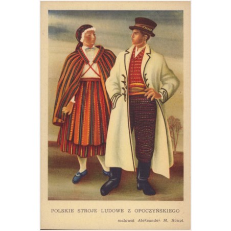Polskie stroje ludowe z Opoczyńskiego malował Aleksander M. Haupt