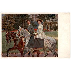 Wojciech Kossak pinx. Na ranny galop. Au galop matinal. Der Morgenritt.
