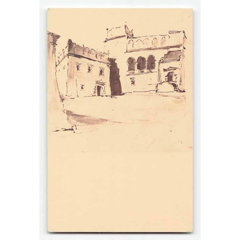 Stanisław Noakowski. Fragment miasteczka (w. XVI) z cyklu "Polska".