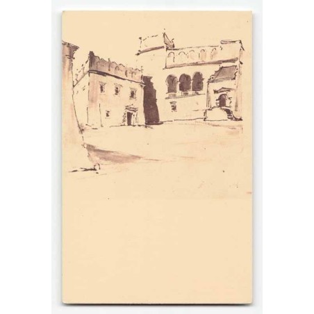 Stanisław Noakowski. Fragment miasteczka (w. XVI) z cyklu "Polska".