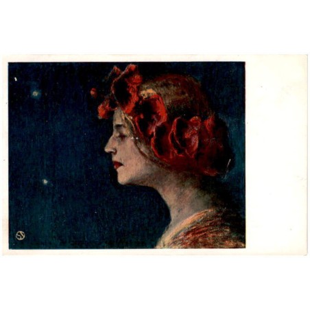 St. Janowski pinxit. Czerwony mak. Fleur de coquelicot. Poppy-flower.