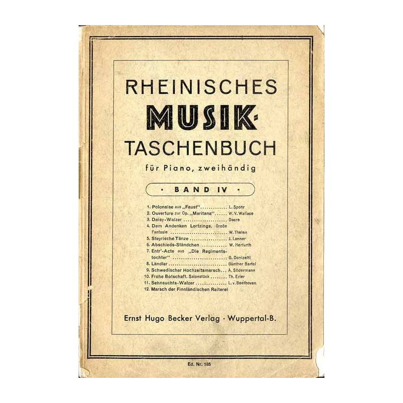 Rheinisches Musik Taschenbuch für Piano, zweihändig. Band IV