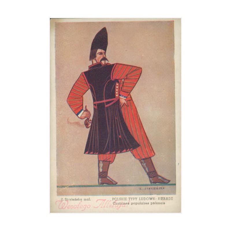 Z. Stryjeńskie mal. Polskie Typy Ludowe: Sieradz. Costumes populaires polonais
