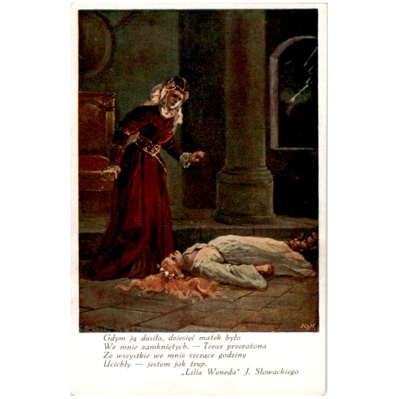 Gdym ją dusiła, dziesięć matek było... "Lilla Weneda" J. Słowackiego / Rewers: A. Setkowicz
