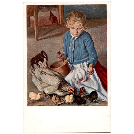 W. Rzegociński pinx. Kurczęta. Les poulets. Die Kucken.