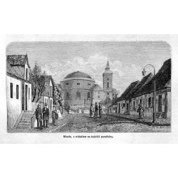 [1] "Dworzec kolei żelaznéj w Skierniewicach." [2] "Pałac w Skierniewicach." [3] "Miasto, z widokiem na kościół parafialny."