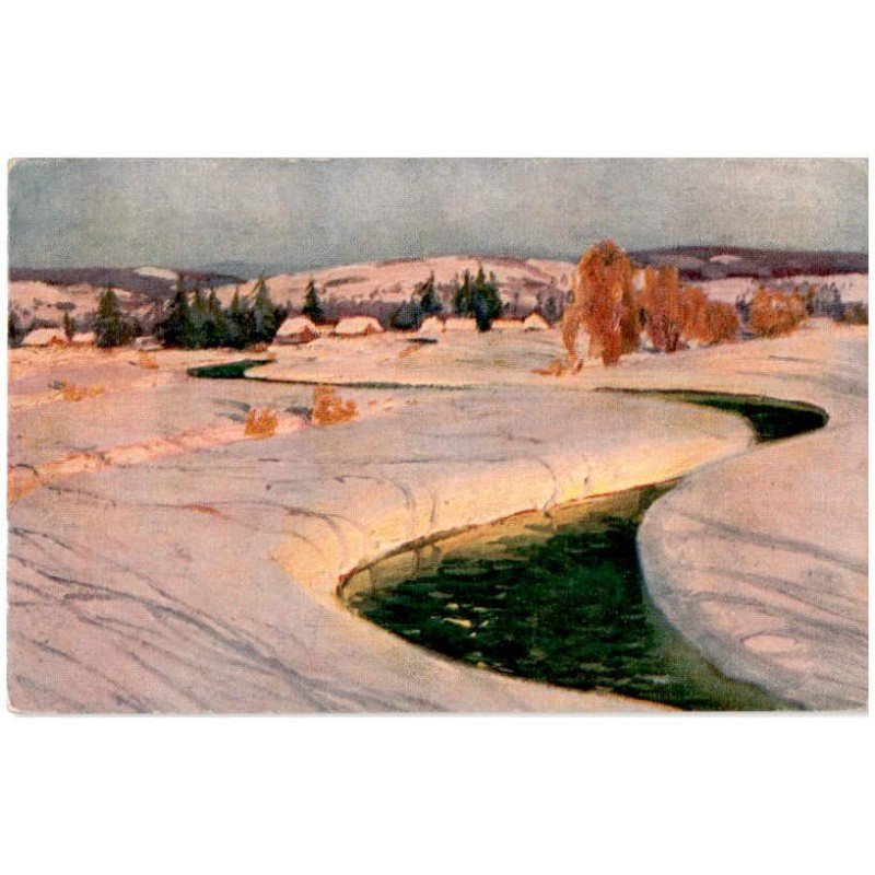 B. R. Janowska mal. "Bach in der Winterlandschaft"