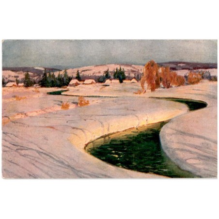 B. R. Janowska mal. "Bach in der Winterlandschaft"