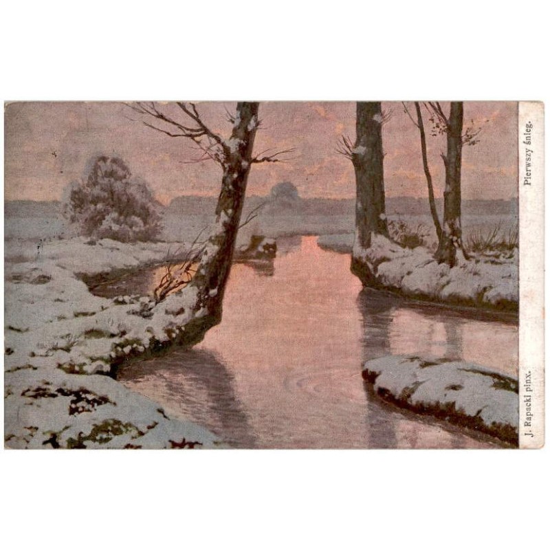 J. Rapacki pinx. Pierwszy śnieg.