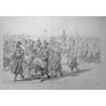 Le Grande du 14 Juillet a l'Hippodrome de Longchamps. Le défilé des turcos, retour du Tonkin. Dessin de M. Chelmonski, d'asprés