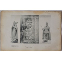 Kościół Katedralny Św. Jana w Warszawie. Św. Stanisław Biskup Krakowski. Ozdoba złocona w Wielkim Ołtarzu. Św. Zygmunt Burgundzk