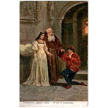 Shakespeare: "Romeo i Julia" - W celi O. Laurentego / Rewers: Z. Olszewski pinx.