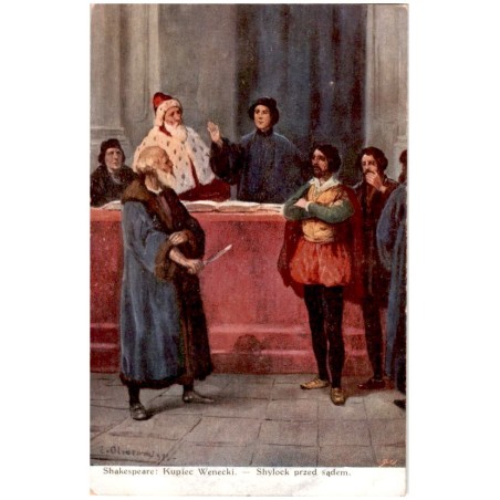 Shakespeare: Kupiec Wenecki. - Shylock przed sądem. / Rewers: Z. Olszewski pinx.