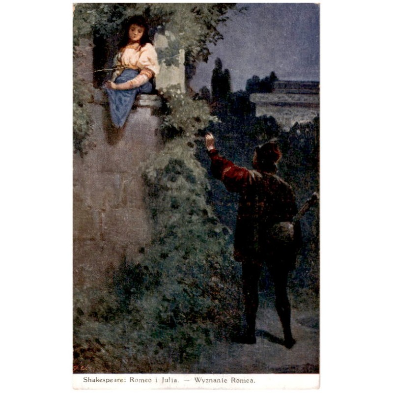 Shakespeare: Romeo i Julia. - Wyznanie Romea. / Rewers: Z. Olszewski pinx.