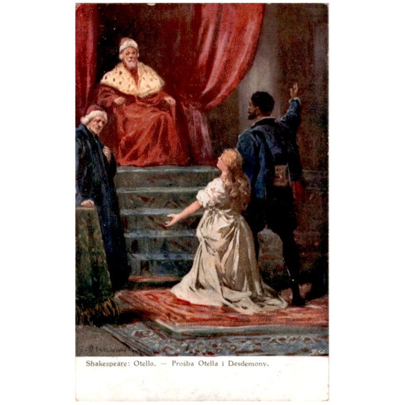 Shakespeare: Otello. - Prośba Otella i Desdemony. / Rewers: Z. Olszewski pinx.