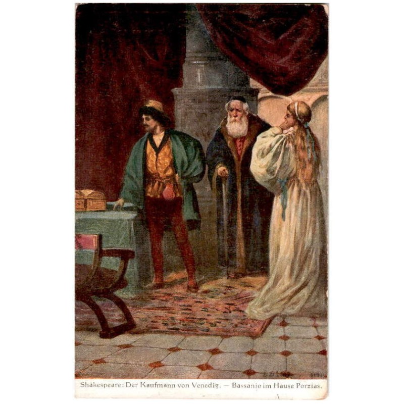 Shakespeare: Der Kaufmann von Venedig. - Bassanio im Hause Porzias.