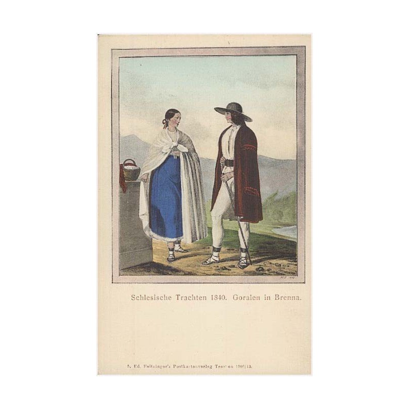 Schlesische Trachten 1840. Goralen in Brenna
