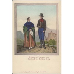 Schlesische Trachten 1840. Landvolk im Bielitzer Kreis