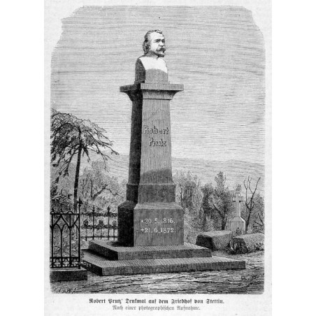 "Robert Prutz' Denkmal auf dem Friedhof von Stettin. Nach einer photographischen Aufnahme."