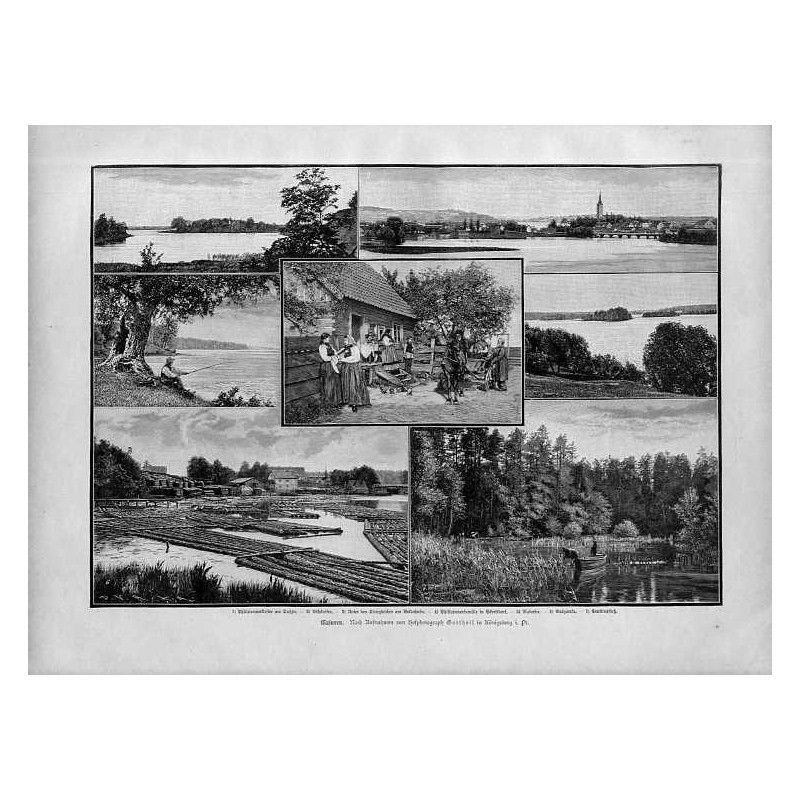 Mazury / "Masuren. Nach Aufnahmen von Hofphotograph Gottheil in Königsberg i. Pr. 1) Philipponenkloster am Dußfee. - 2) Nikolaik