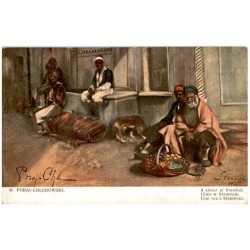 W. Poraj-Chlebowski. A street at Stambul. Ulica w Stambule. Une rue à Stamboul.