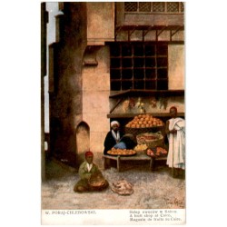 W. Poraj-Chlebowski. Sklep owoców w Kairze. A fruit shop at Cairo. Magasin de fruits au Caire.
