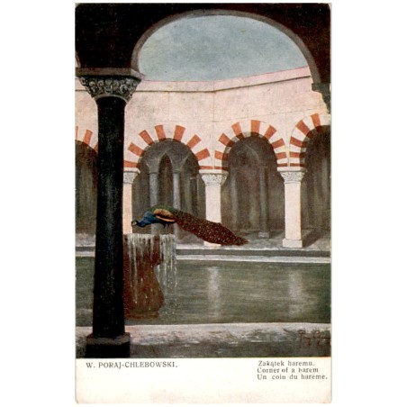 W. Poraj-Chlebowski. Zakątek haremu. Corner of a harem. Un coin du haréme.