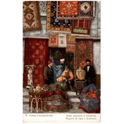 W. Poraj-Chlebowski. Sklep dywanów w Stambule. Magasin de tapis à Stamboul.