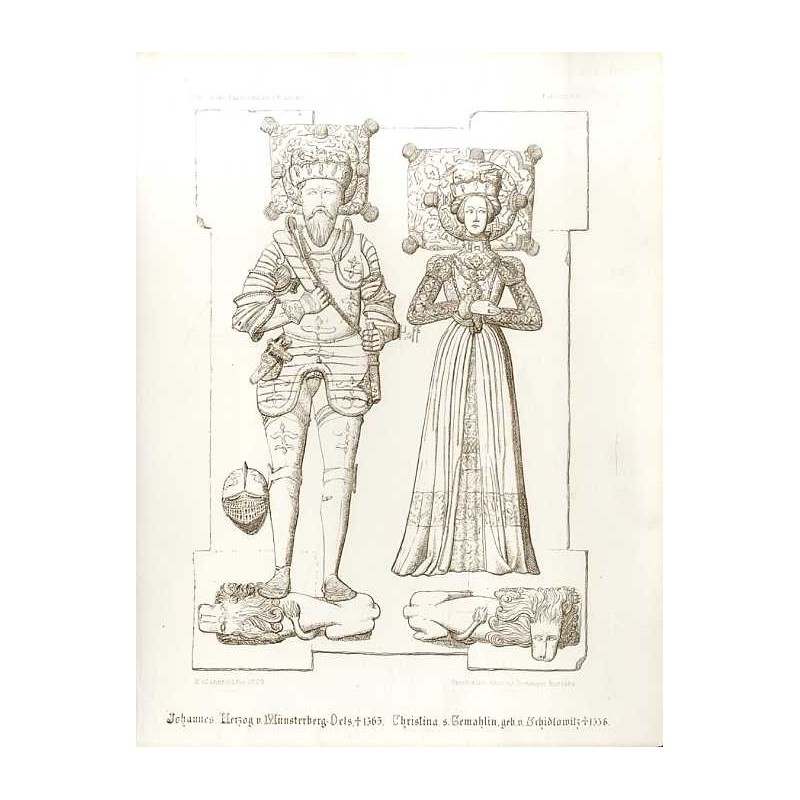 "Johannes, Herzog v. Münsterberg-Oels, † 1565. Christina, s. Gemahlin, geb. v. Schidlowitz † 1556."