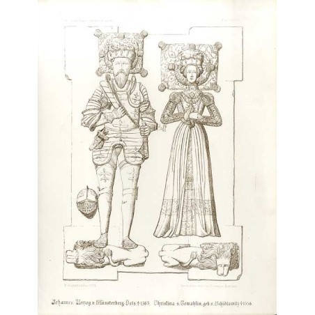 "Johannes, Herzog v. Münsterberg-Oels, † 1565. Christina, s. Gemahlin, geb. v. Schidlowitz † 1556."