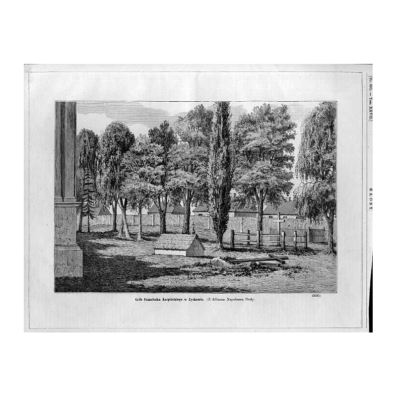 "Grób Franciszka Karpińskiego w Łyskowie. (Z Albumu Napoleona Ordy. (5095)"